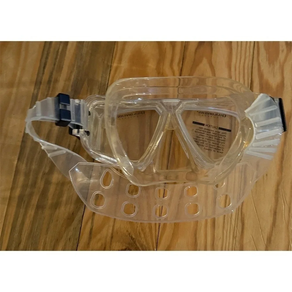 U.S. Divers Dual Lens Scuba Snorkel Dive Mask Clear Adjustable Strap snorkel